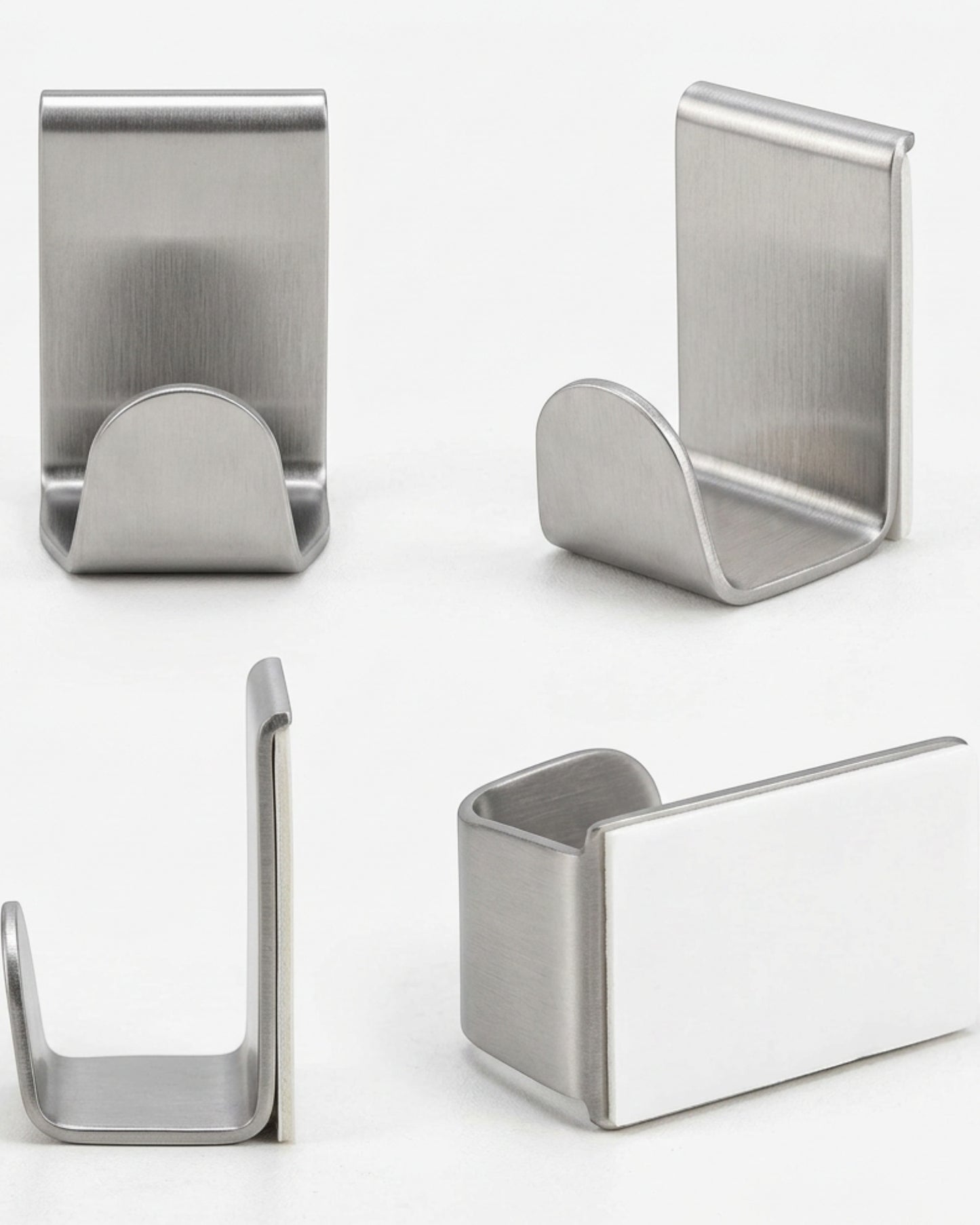 Xkvo Stainless Look Cleaning Tool Hooks Silver 4 Pack