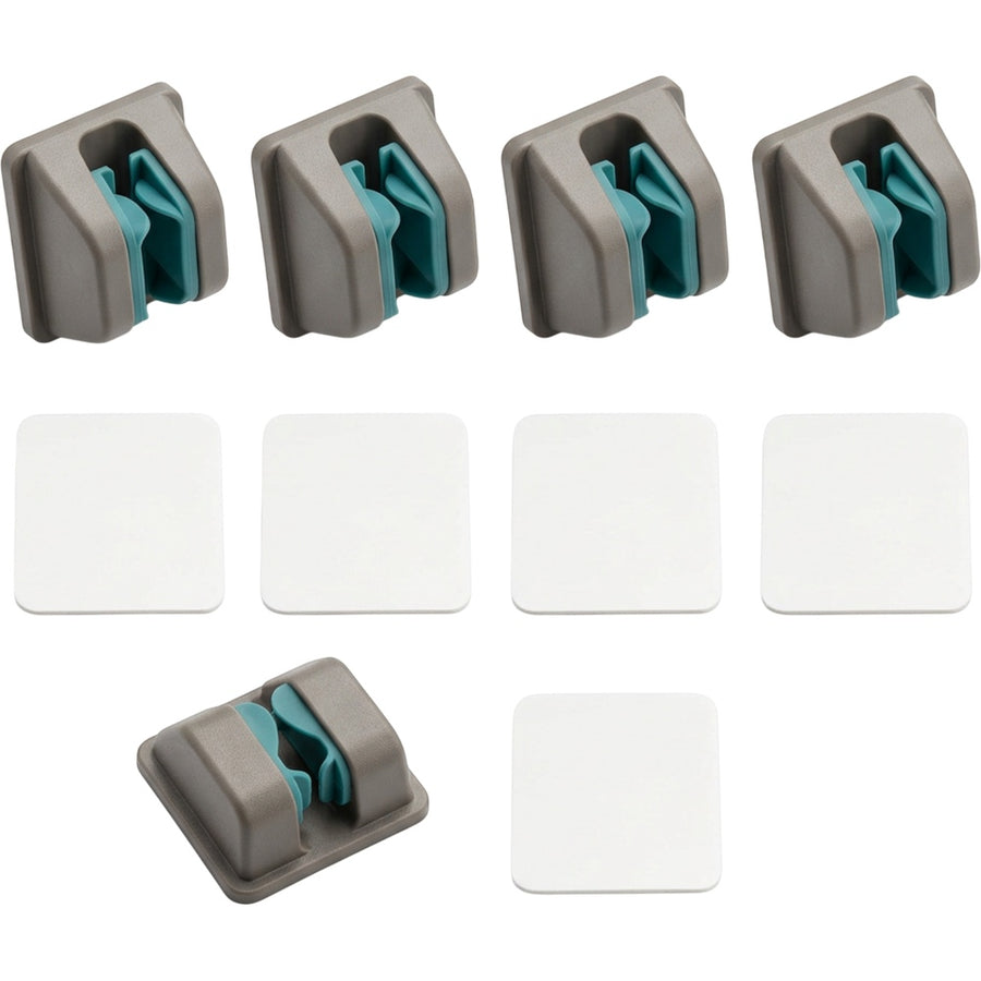 Xkvo Twinclip Adhesive Tool Grippers Gray Teal 4 Pack